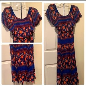 WOMEN'S FLORAL MAXI DRESS BLUE FLORAL